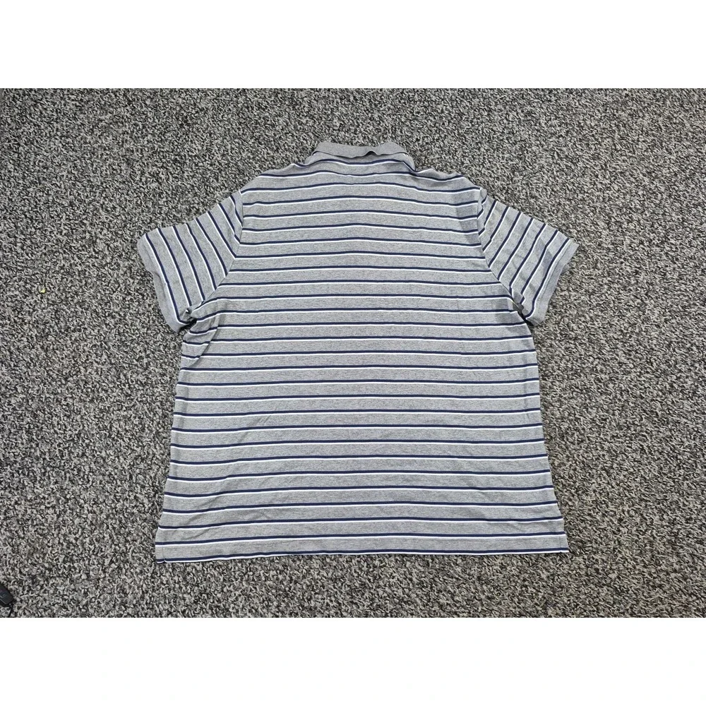 Polo Ralph‎ Lauren Short Sleeve Shirt Mens XXL 2XL Soft Cotton Gray Stripe Flesh